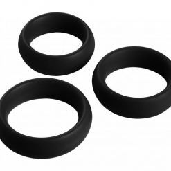 3 Piece Silicone C Ring Set - Black