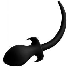 Woof XL Silicone Puppy Tail Butt Plug Black