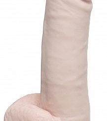 Basix Rubber 8 inches Dong Suction Cup Beige