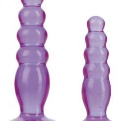 Crystal Jellies Anal Delight Traner Kit Butt Plugs Purple 2ea Per Kit