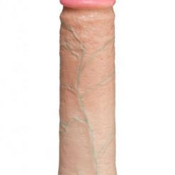 Hard Throb Realistic Vibrator With Sleeve 7 Inches Beige