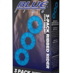 Blue Line Ribbed Rider Cring 3pk Blu