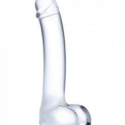 Glas 7 inches Realistic Curved Glass G-Spot Dildo Clear