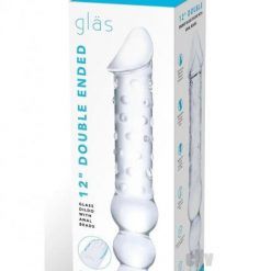 Dbl End Dildo W/anal Beads 12 Clear