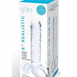 Realist Rib Gspot Dildo W/balls 8 Clear