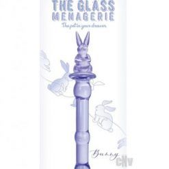 Glass Menage Rabbit Dildo Purple