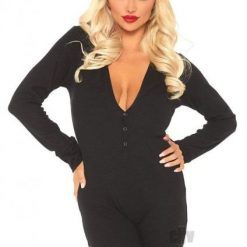 Cozyrib Long Johns Snap Flap Xl Blk