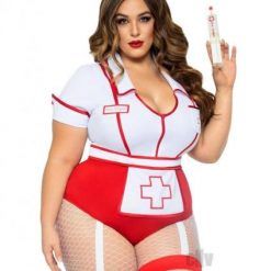 Nurse Feelgood 2pc 1x/2x Red/wht