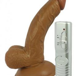 Latin American Mini Whoppers 5 inches Vibrating Dong, Balls Brown