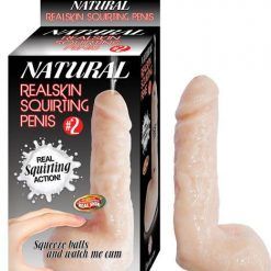 Natural Realskin Squirting Penis 02 7 inches Dildo Beige
