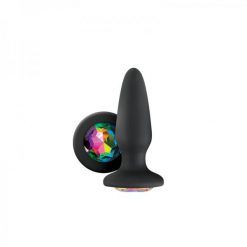 Glams Rainbow Gem Black Anal Plug
