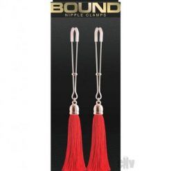 Bound Nipple Clamps T1 Rose Gld/red
