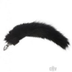 Rouge Stainless Steel Butt Plug Medium Real Fur