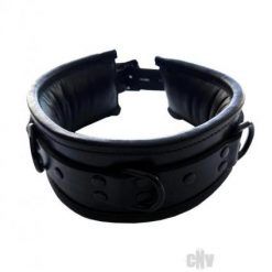 Padded Leather Collar Black