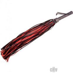 Rouge Leather Handle Flogger Red Black