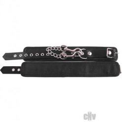 Rouge Leather Ankle Cuffs Black