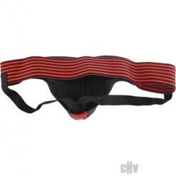 Rouge Leather Jockstrap Stripes Red Black Large
