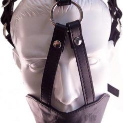 Rouge Leather Mouth Chin Gag Black