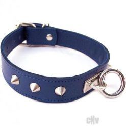 Rouge O Ring Studded Collar Blue
