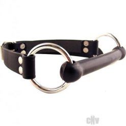 Rouge Leather O-Ring Rod Gag Black