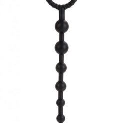 Booty Call X-10 Silicone Anal Beads Black 8 Inch