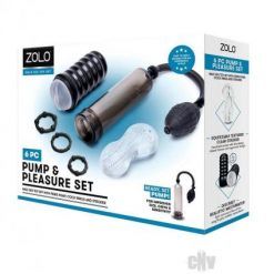 Zolo Pump And Pleasure Set 6pc Black