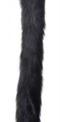 Extra Long Mink Tail Metal Anal Plug Black