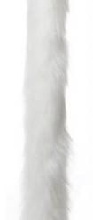 Extra Long Mink Tail Metal Anal Plug White