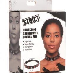 Strict Rhinestone Chocker W/ring Red