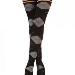 Kixies Kimmie Argyle Thigh High Tights Argyle A