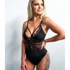 Kix'ies Signature Striped Bodysuit Black Lg