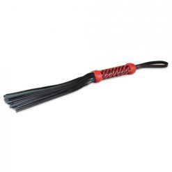 Sultra 16 inches Lambskin Twisted Grip Flogger Black, Red Woven Handle