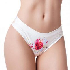 mememe Flower Power Rose Printed Thong Xl