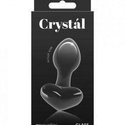 Crystal Heart Butt Plug - Black