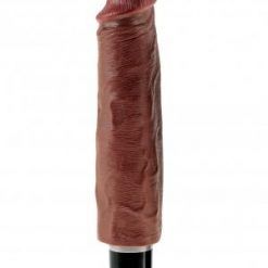 King Cock 7 inches Vibrating Stiffy Brown