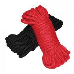 Plesur Cotton Shibari Bondage Rope 2 Pack - Black/red
