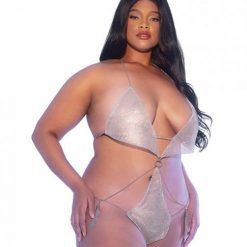 Miami Crystal Mirrored Teddy W/chain Tassel Detail Silver 1x/2x