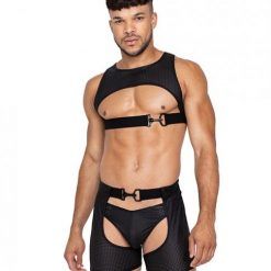 Master Harness W/hook & Ring Closure Black Lg