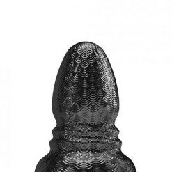 665 Stretch'r Ripple Butt Plug - M Black Metallic