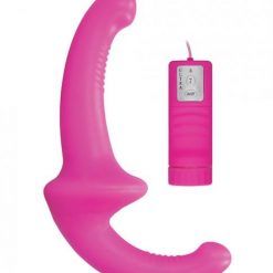 Ouch Vibrating Silicone Strapless Strap On Pink