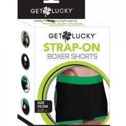 Get Lucky Strap On Boxers - Xs-s Black/green