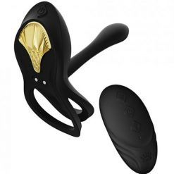 Zalo Bayek Vibrating Couples Ring W/remote - Obsidian Black
