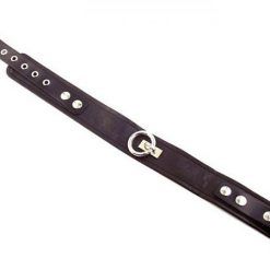 Rouge Leather Plain Collar 1 Ring Black