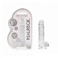 Realrock Realistic Dildo With Balls 6"Transparent