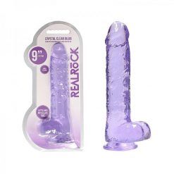 Realrock Realistic Dildo With Balls 9"Purple