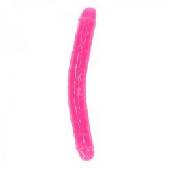 Realrock Glow In The Dark Double Dong 12 In. Dual-ended Dildo Neon Pink