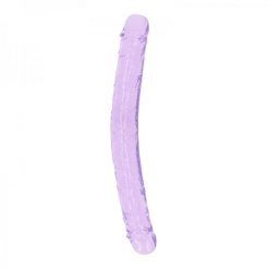 Realrock Crystal Clear Double Dong 13 In. Dual-ended Dildo Purple