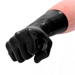 Fist It Latex Short Gloves Black