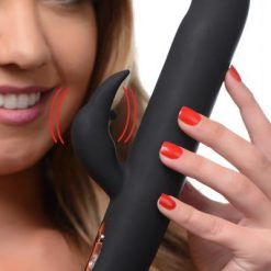 Bling Bunny 10X Flexing Silicone Rabbit Vibrator Black