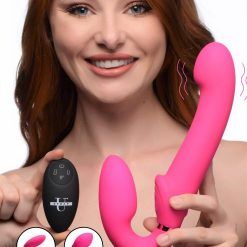 10x Remote Control Ergo-fit G-pulse Inflatable And Vibrating Strapless Strap-on - Pink